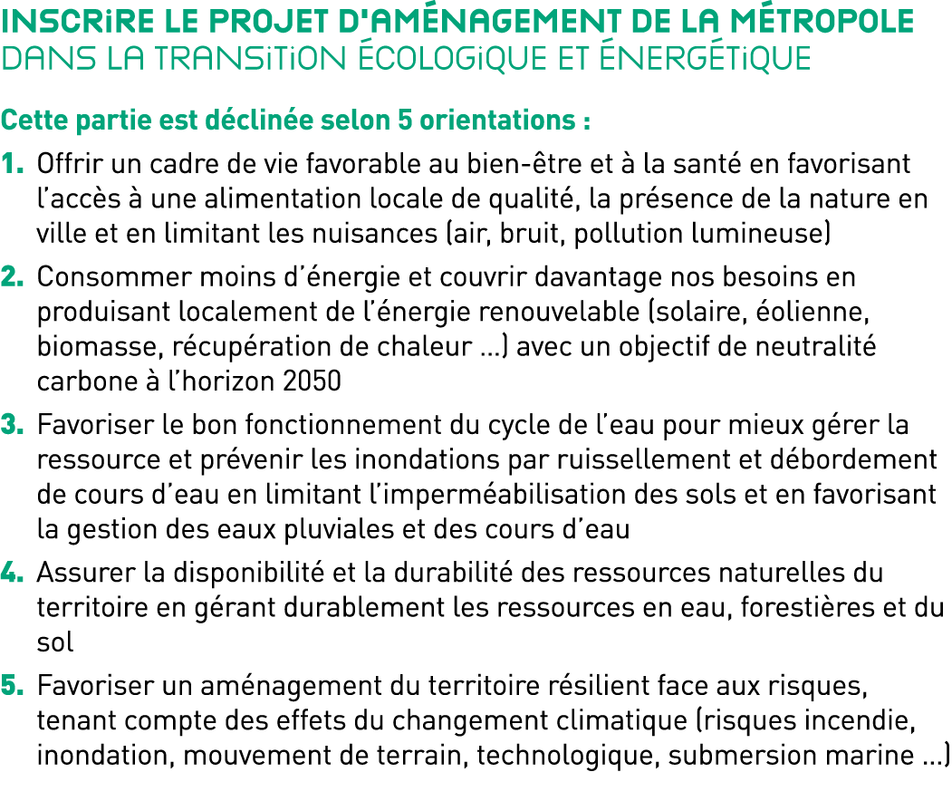 Inscrire le projet d’am nagement de la M tropole dans la transition cologique et  nerg tique Cette partie est d clin...