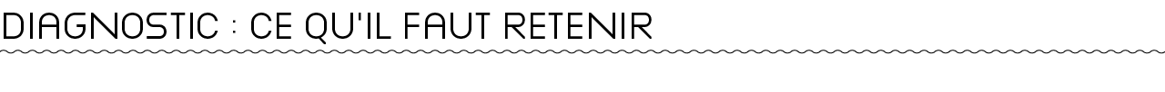 DIAGNOSTIC : CE QU’IL FAUT RETENIR 