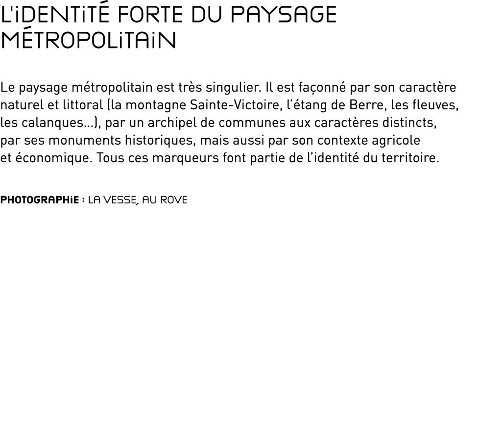 L’identit forte du paysage m tropolitain Le paysage m tropolitain est tr s singulier. Il est fa onn  par son caract ...